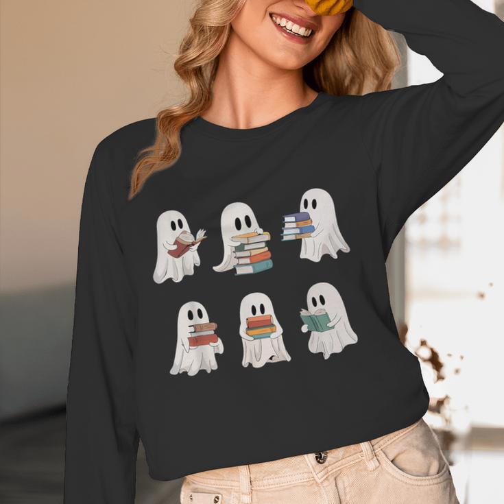 Ghost Reading Books Teacher Halloween Librarian Cute Boook Women Long Sleeve T-Shirt, novelty gifts, funny gifts Ghost Reading Books Teacher Halloween Librarian Cute Boook Women Long Sleeve T-Shirt, novelty gifts, funny gifts