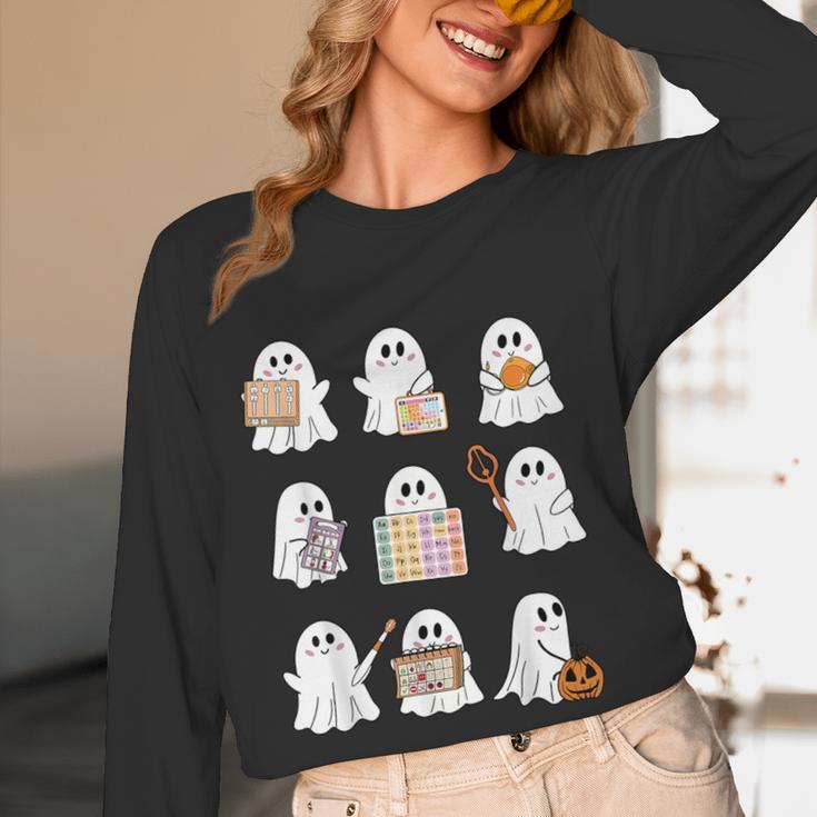 Ghost Speech Therapy Teacher Spooky Season Halloween Women Long Sleeve T-Shirt, novelty gifts, funny gifts