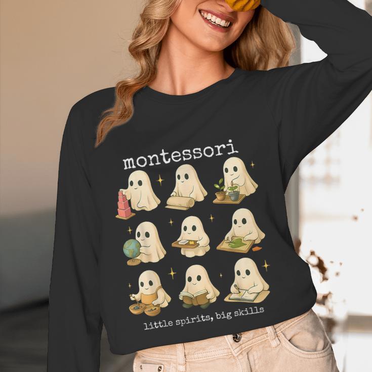 Ghosts Halloween Montessori Teacher Educator Costume Women Long Sleeve T-Shirt, novelty gifts, funny gifts Ghosts Halloween Montessori Teacher Educator Costume Women Long Sleeve T-Shirt, novelty gifts, funny gifts