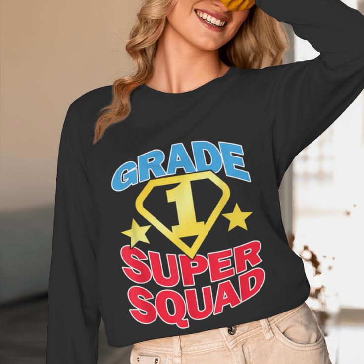 Grade 1 Super Squad Superhero Teacher Team Women Long Sleeve T-Shirt, novelty gifts, funny gifts Grade 1 Super Squad Superhero Teacher Team Women Long Sleeve T-Shirt, novelty gifts, funny gifts