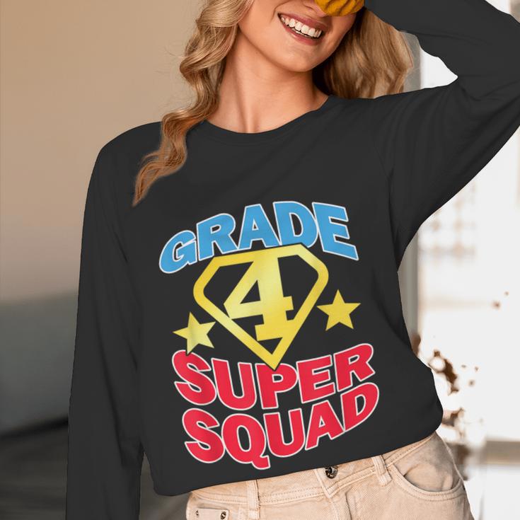 Grade 4 Super Squad Superhero Teacher Team Women Long Sleeve T-Shirt, novelty gifts, funny gifts Grade 4 Super Squad Superhero Teacher Team Women Long Sleeve T-Shirt, novelty gifts, funny gifts