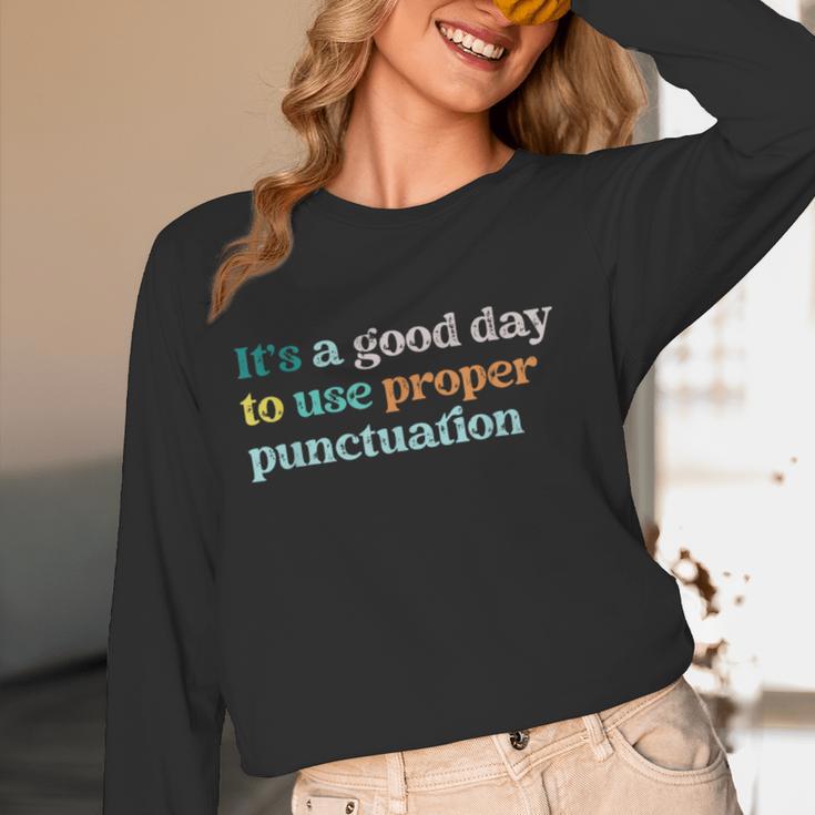 Grammar English Teacher It's a Good Day To Use Punctuation Women Long Sleeve T-Shirt, novelty gifts, funny gifts Grammar English Teacher It's a Good Day To Use Punctuation Women Long Sleeve T-Shirt, novelty gifts, funny gifts