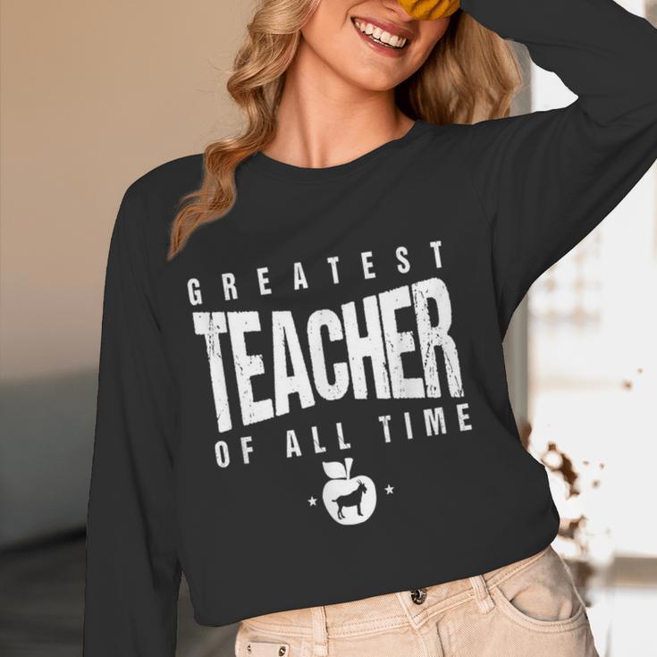 Greatest Teacher Of All Time Teachers Day 1 Teacher Goat Women Long Sleeve T-Shirt, novelty gifts, funny gifts Greatest Teacher Of All Time Teachers Day 1 Teacher Goat Women Long Sleeve T-Shirt, novelty gifts, funny gifts