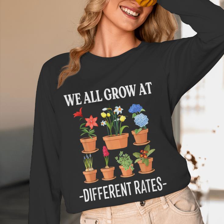 We All Grow At Different Rates Back To School Teacher Women Long Sleeve T-Shirt, novelty gifts, funny gifts We All Grow At Different Rates Back To School Teacher Women Long Sleeve T-Shirt, novelty gifts, funny gifts