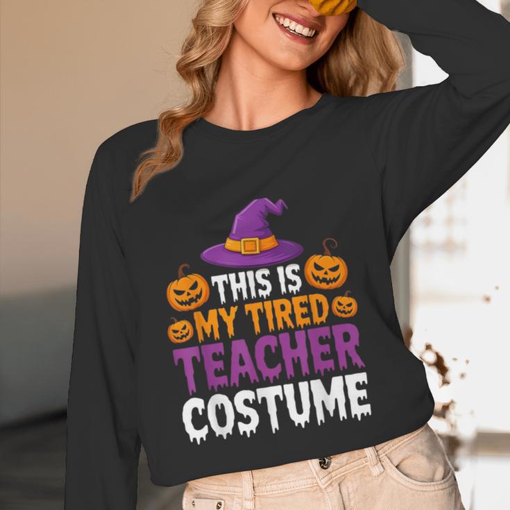 Halloween Costumes For Teachers Tired Teacher Costume Tee Women Long Sleeve T-Shirt, novelty gifts, funny gifts Halloween Costumes For Teachers Tired Teacher Costume Tee Women Long Sleeve T-Shirt, novelty gifts, funny gifts