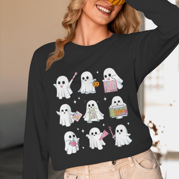 Halloween Ghost Speech Therapy SLP Fall Teacher Tee Women Long Sleeve T-Shirt, novelty gifts, funny gifts Halloween Ghost Speech Therapy SLP Fall Teacher Tee Women Long Sleeve T-Shirt, novelty gifts, funny gifts