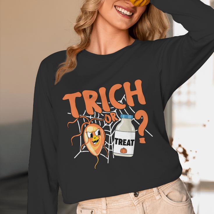 Halloween Medical Lab Science Microbiology Scientist Teacher Men Women Women Long Sleeve T-Shirt, novelty gifts, funny gifts