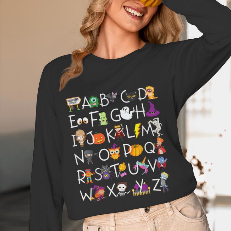 Halloween Nursery Teacher Shirt Halloween Alphabet Women Long Sleeve T-Shirt, novelty gifts, funny gifts Halloween Nursery Teacher Shirt Halloween Alphabet Women Long Sleeve T-Shirt, novelty gifts, funny gifts