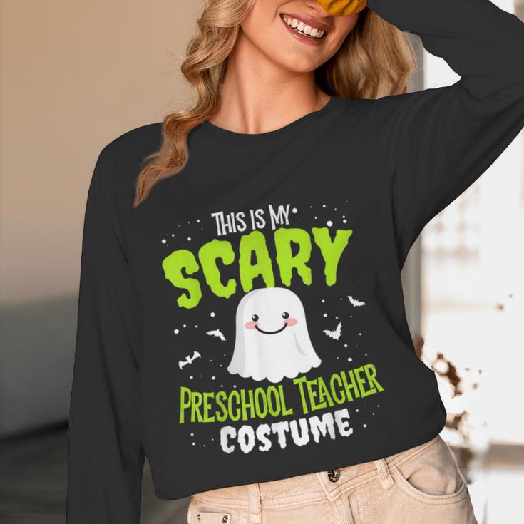 Halloween This Is My Scary Preschool Teacher Custome For Men Women Kids Women Long Sleeve T-Shirt, novelty gifts, funny gifts Halloween This Is My Scary Preschool Teacher Custome For Men Women Kids Women Long Sleeve T-Shirt, novelty gifts, funny gifts