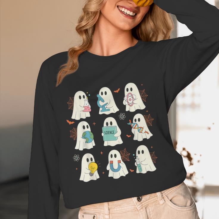 Halloween Science Teacher Student Ghost Laboratory Men Women Women Long Sleeve T-Shirt, novelty gifts, funny gifts