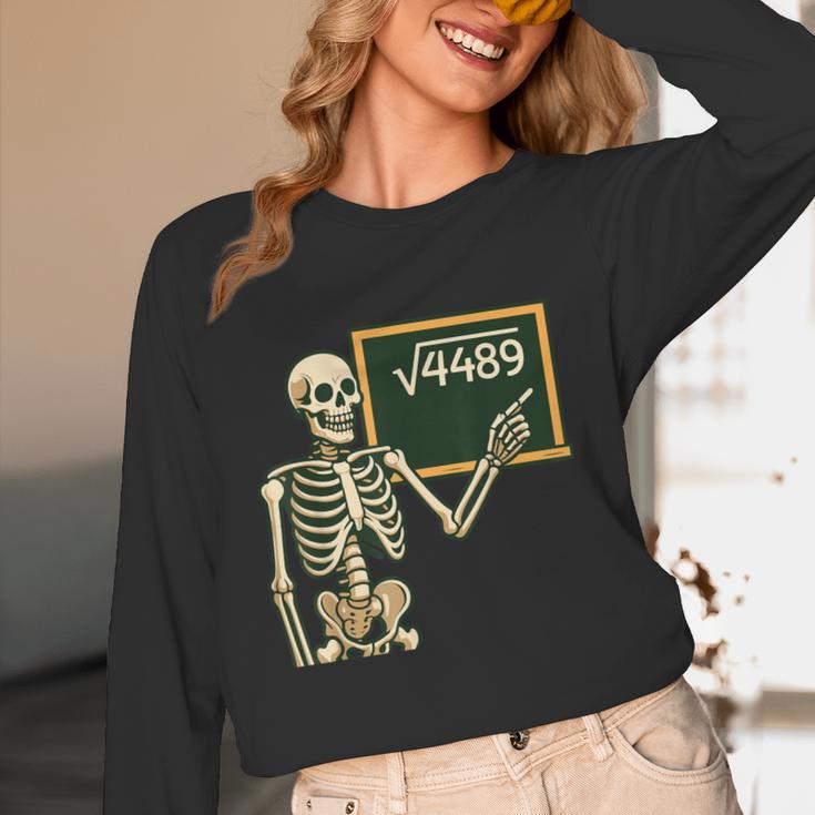 Halloween Skeleton 67 Meme Square Root 4489 Math Teacher Women Long Sleeve T-Shirt, novelty gifts, funny gifts Halloween Skeleton 67 Meme Square Root 4489 Math Teacher Women Long Sleeve T-Shirt, novelty gifts, funny gifts