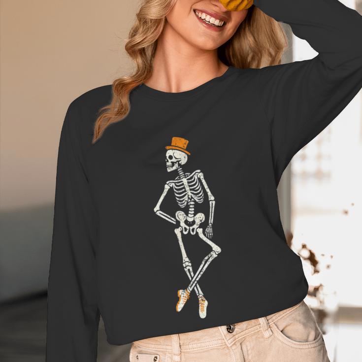Halloween Skeleton Tap Dance Ballet Dance Teacher Women Long Sleeve T-Shirt, novelty gifts, funny gifts Halloween Skeleton Tap Dance Ballet Dance Teacher Women Long Sleeve T-Shirt, novelty gifts, funny gifts