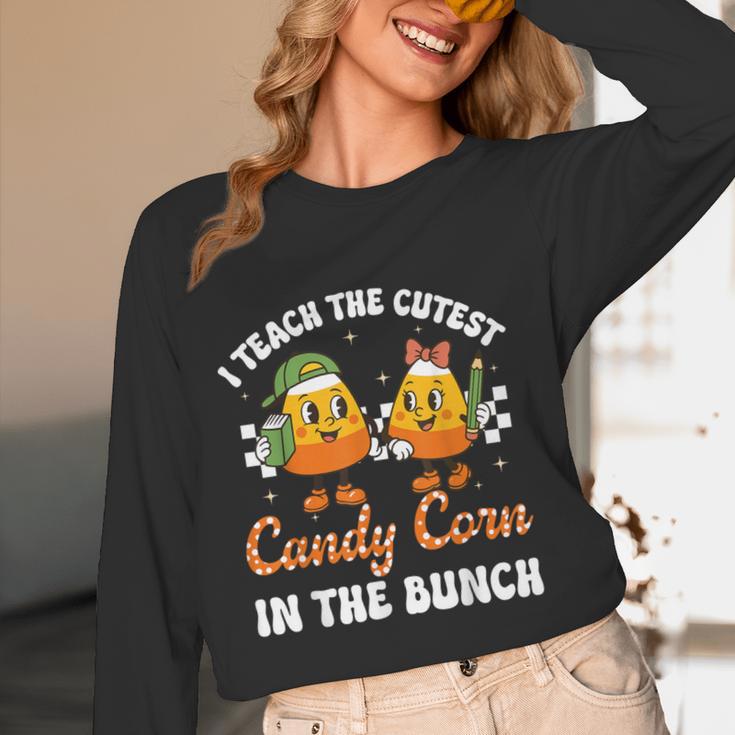 Halloween Teacher Cutest Candy Corn Groovy Spooky Teachers Women Long Sleeve T-Shirt, novelty gifts, funny gifts Halloween Teacher Cutest Candy Corn Groovy Spooky Teachers Women Long Sleeve T-Shirt, novelty gifts, funny gifts