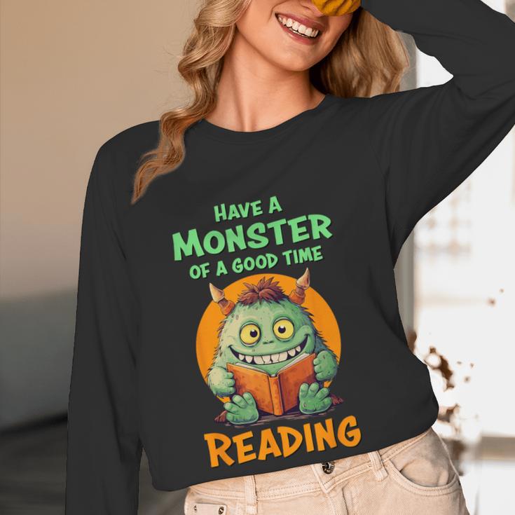 Halloween Teacher Librarian Monster Reading Books Men Women Kids Women Long Sleeve T-Shirt, novelty gifts, funny gifts Halloween Teacher Librarian Monster Reading Books Men Women Kids Women Long Sleeve T-Shirt, novelty gifts, funny gifts