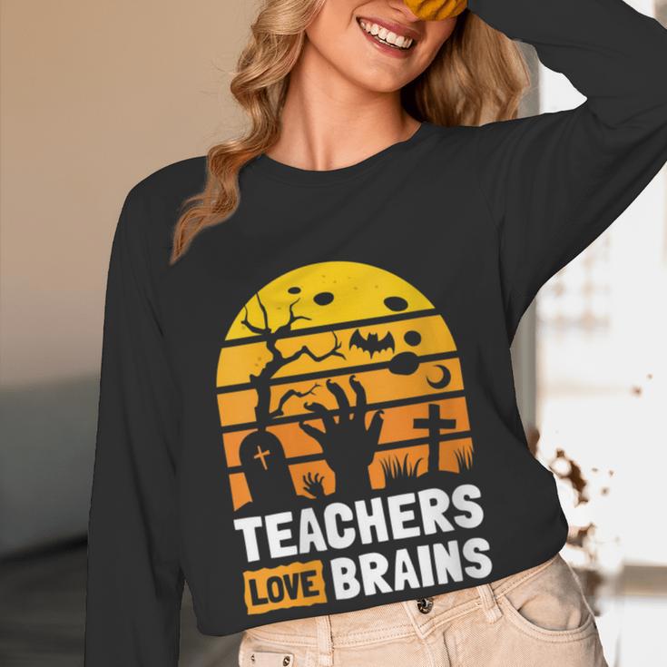 Halloween Teachers Science Math Teachers Love Brains Women Long Sleeve T-Shirt, novelty gifts, funny gifts Halloween Teachers Science Math Teachers Love Brains Women Long Sleeve T-Shirt, novelty gifts, funny gifts