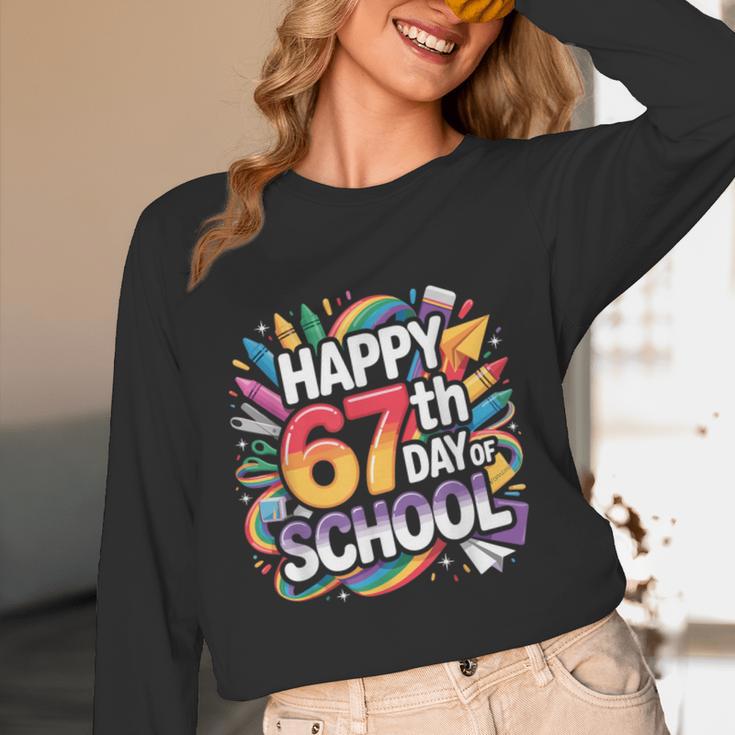 Happy 67 Days Of School Meme 100 Day Of School Teacher 6 7 Women Long Sleeve T-Shirt, novelty gifts, funny gifts Happy 67 Days Of School Meme 100 Day Of School Teacher 6 7 Women Long Sleeve T-Shirt, novelty gifts, funny gifts