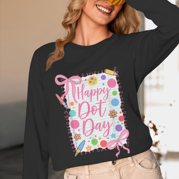 Happy Dot Day Bow Coquette For Teacher Girls Women Long Sleeve T-Shirt, novelty gifts, funny gifts Happy Dot Day Bow Coquette For Teacher Girls Women Long Sleeve T-Shirt, novelty gifts, funny gifts