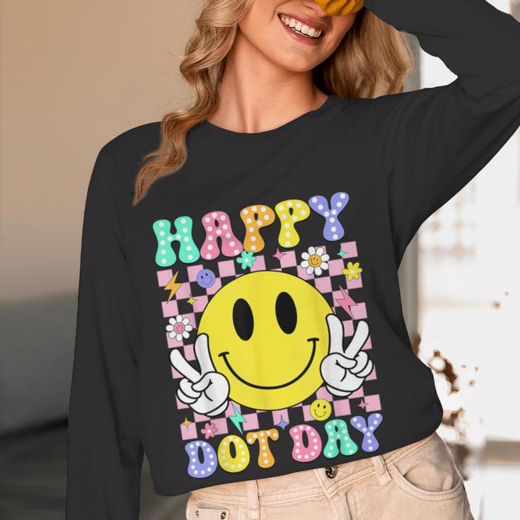 Happy Dot Day Shirts Teacher Student Girls Kids Smile Face Women Long Sleeve T-Shirt, novelty gifts, funny gifts
