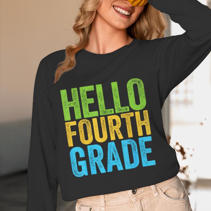 Hello Fourth Grade Shirt 4th Grade Boy Girl Student Teacher Women Long Sleeve T-Shirt, novelty gifts, funny gifts Hello Fourth Grade Shirt 4th Grade Boy Girl Student Teacher Women Long Sleeve T-Shirt, novelty gifts, funny gifts
