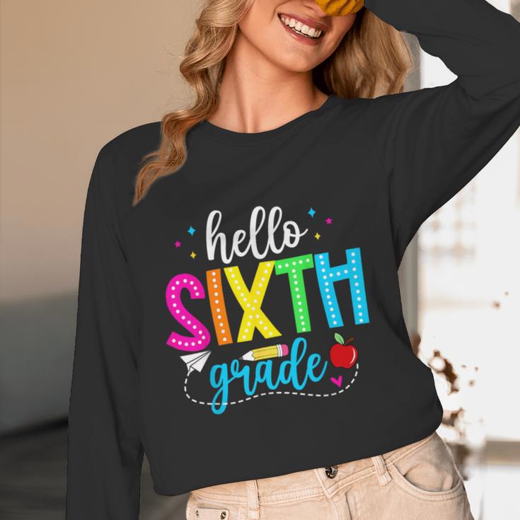 Hello Sixth Grade Cute Back To School 6th Grade Teacher Kids Women Long Sleeve T-Shirt, novelty gifts, funny gifts Hello Sixth Grade Cute Back To School 6th Grade Teacher Kids Women Long Sleeve T-Shirt, novelty gifts, funny gifts