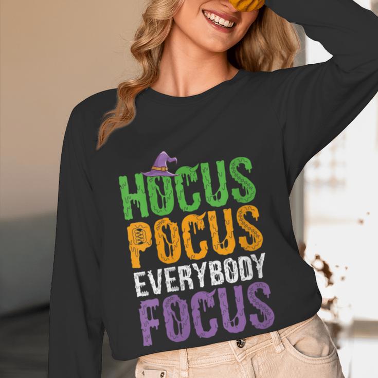 Hocus Pocus Everybody Focus Teacher Halloween Women Long Sleeve T-Shirt, novelty gifts, funny gifts Hocus Pocus Everybody Focus Teacher Halloween Women Long Sleeve T-Shirt, novelty gifts, funny gifts