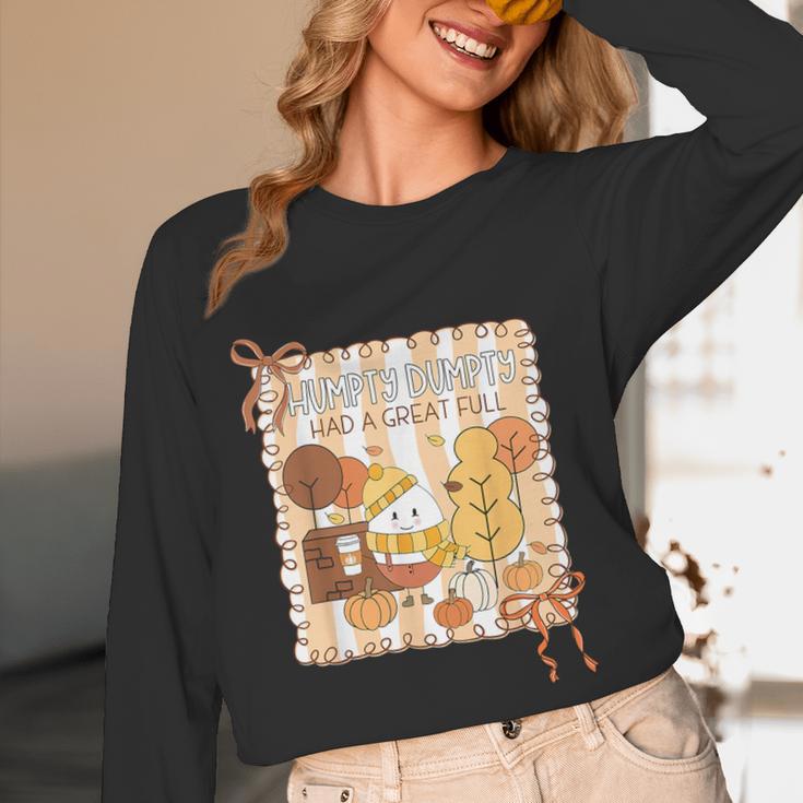 Humpty Dumpty Had A Great Fall Teacher Thanksgiving Autumn Women Long Sleeve T-Shirt, novelty gifts, funny gifts