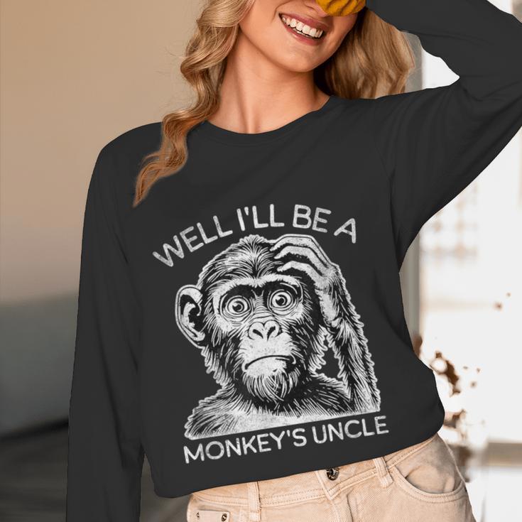 Well I'Ll Be a Monkey's Uncle Teacher And Student Women Long Sleeve T-Shirt, novelty gifts, funny gifts