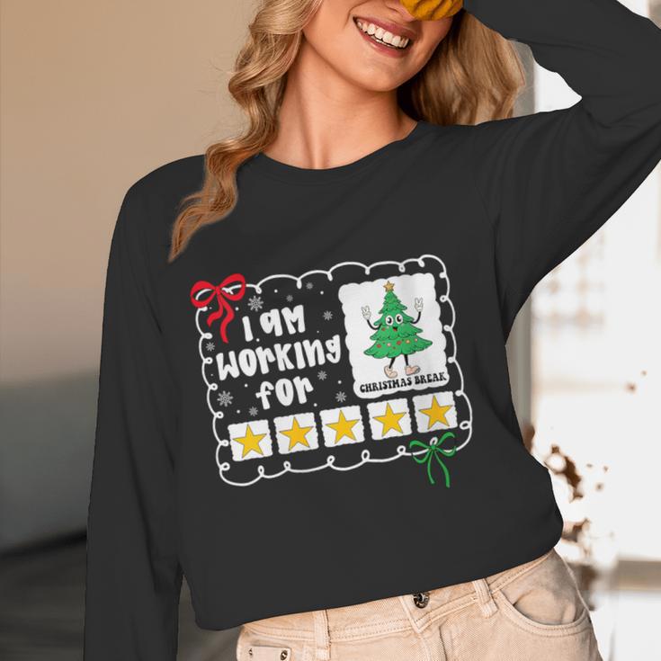 I'm Working For Christmas Break 5 Stars Christmas Teacher Women Long Sleeve T-Shirt, novelty gifts, funny gifts I'm Working For Christmas Break 5 Stars Christmas Teacher Women Long Sleeve T-Shirt, novelty gifts, funny gifts
