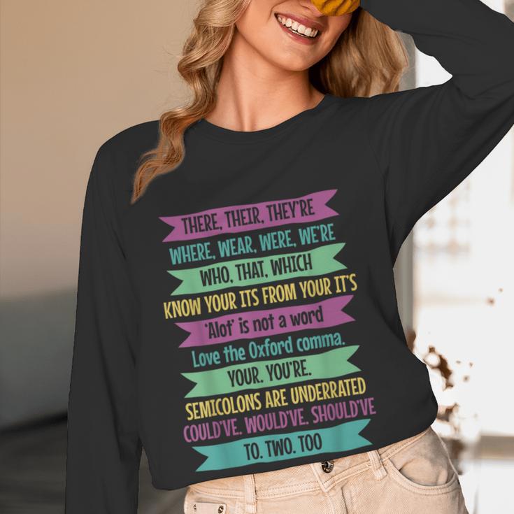 Their There And They'Re English Teacher Men Women Women Long Sleeve T-Shirt, novelty gifts, funny gifts