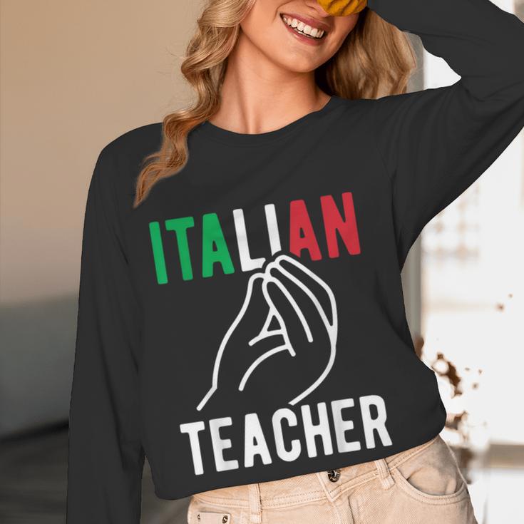 Italian Teacher Italy Italia Back To School First Day Women Long Sleeve T-Shirt, novelty gifts, funny gifts Italian Teacher Italy Italia Back To School First Day Women Long Sleeve T-Shirt, novelty gifts, funny gifts