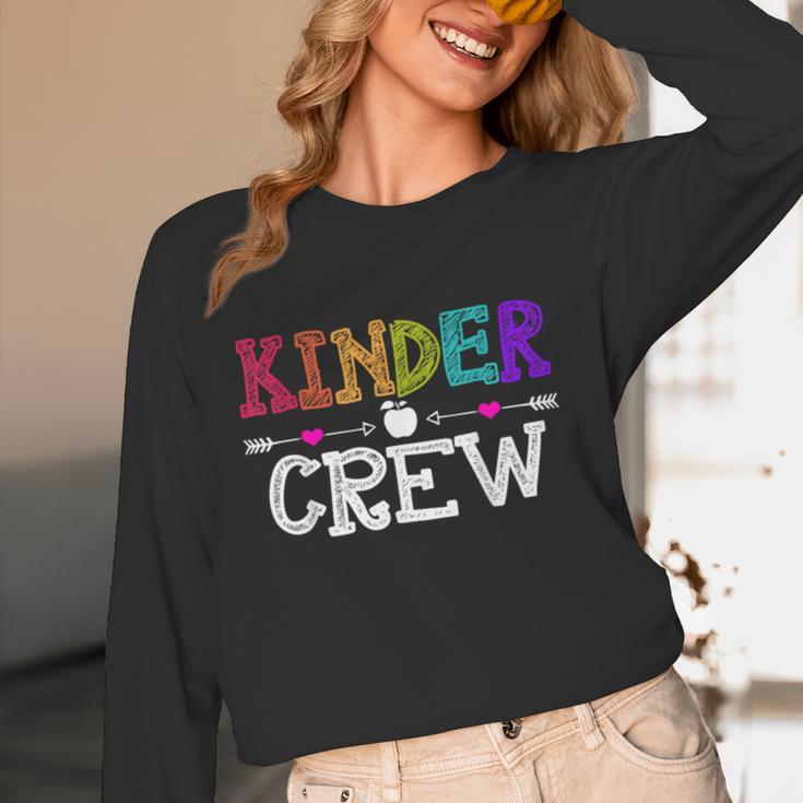 Kinder Crew Kindergarten Teacher 1st Day Of School Women Long Sleeve T-Shirt, novelty gifts, funny gifts Kinder Crew Kindergarten Teacher 1st Day Of School Women Long Sleeve T-Shirt, novelty gifts, funny gifts