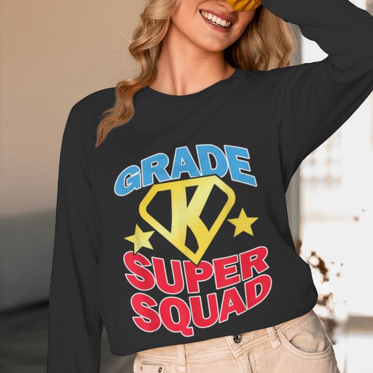 Kindergarten Super Squad Superhero Teacher Team Men Women Girls Kids Women Long Sleeve T-Shirt, novelty gifts, funny gifts