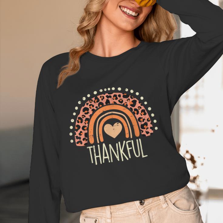 Leopard Rainbow Thankful Thanksgiving Teacher Women Kids Women Long Sleeve T-Shirt, novelty gifts, funny gifts Leopard Rainbow Thankful Thanksgiving Teacher Women Kids Women Long Sleeve T-Shirt, novelty gifts, funny gifts
