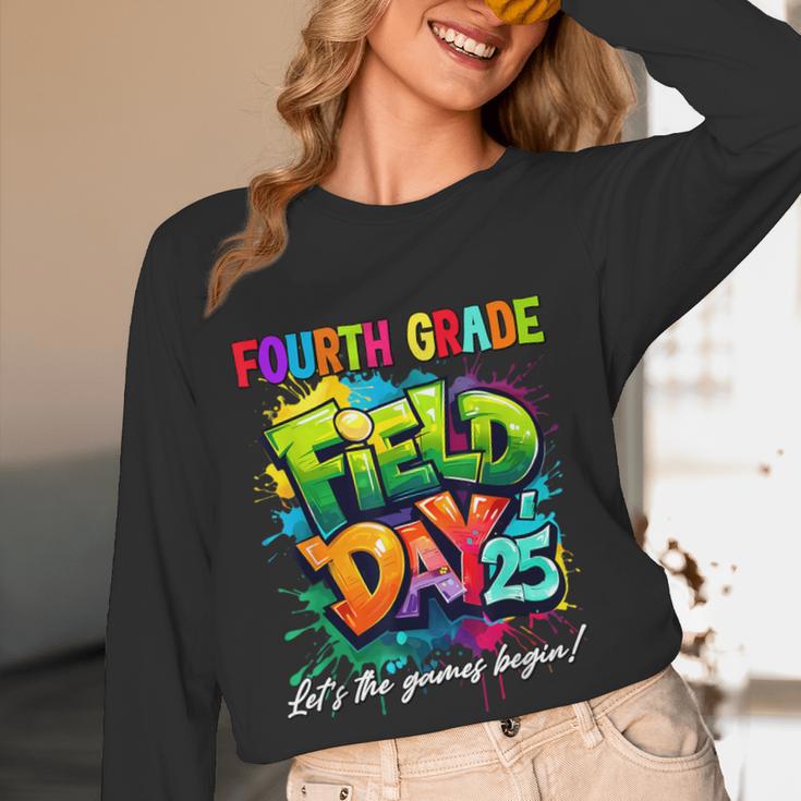 Let The Games Begin Fourth Grade Field Day 2025 Teacher Kid Women Long Sleeve T-Shirt, novelty gifts, funny gifts