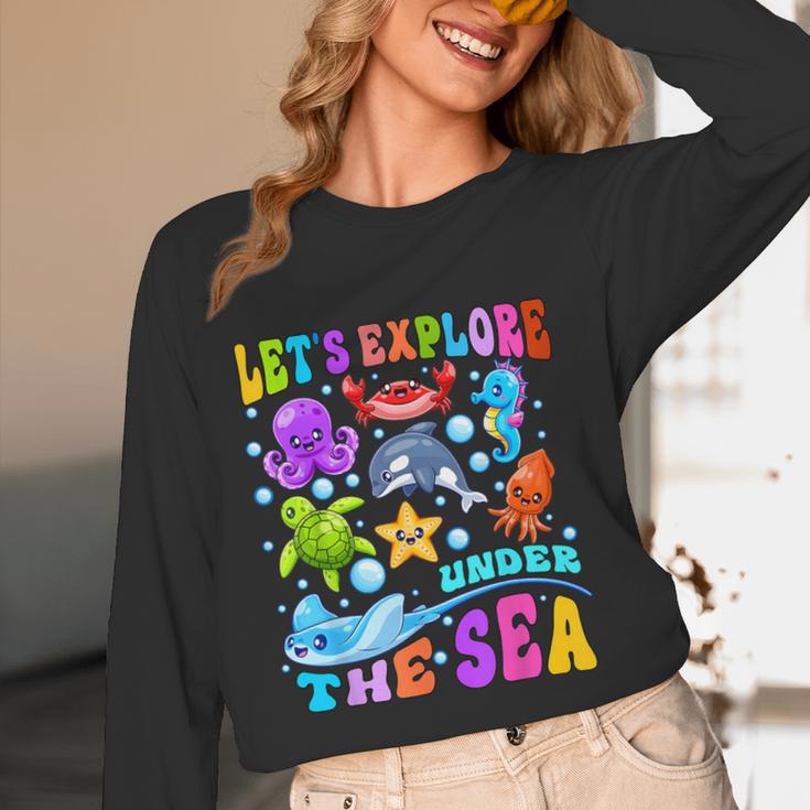 Let's Explore Under The Sea Back To School Student Teacher Women Long Sleeve T-Shirt, novelty gifts, funny gifts Let's Explore Under The Sea Back To School Student Teacher Women Long Sleeve T-Shirt, novelty gifts, funny gifts