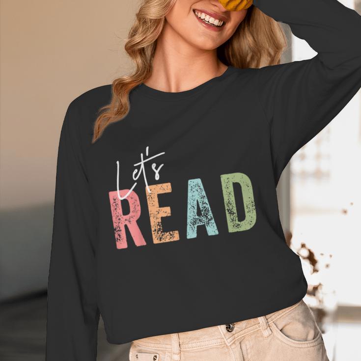 Let's Read Book Nerd Reading Book Lover Librarian Teacher Women Long Sleeve T-Shirt, novelty gifts, funny gifts
