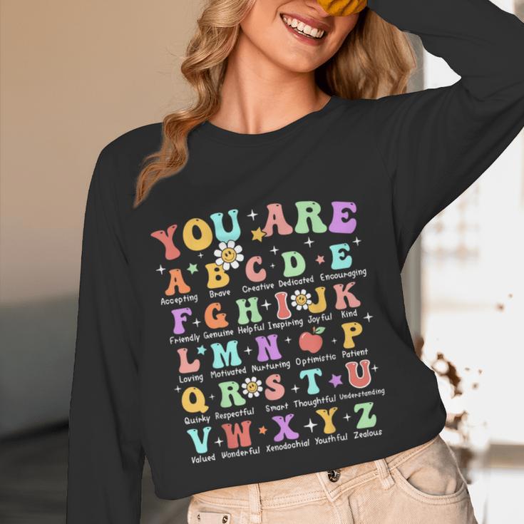 You Are Letters Alphabet Learn ABCs Inspiration Teacher Life Women Long Sleeve T-Shirt, novelty gifts, funny gifts You Are Letters Alphabet Learn ABCs Inspiration Teacher Life Women Long Sleeve T-Shirt, novelty gifts, funny gifts