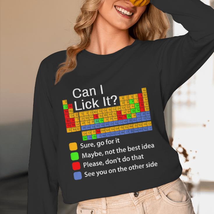 Can I Lick It Periodic Table Chemistry Teachers Women Long Sleeve T-Shirt, novelty gifts, funny gifts