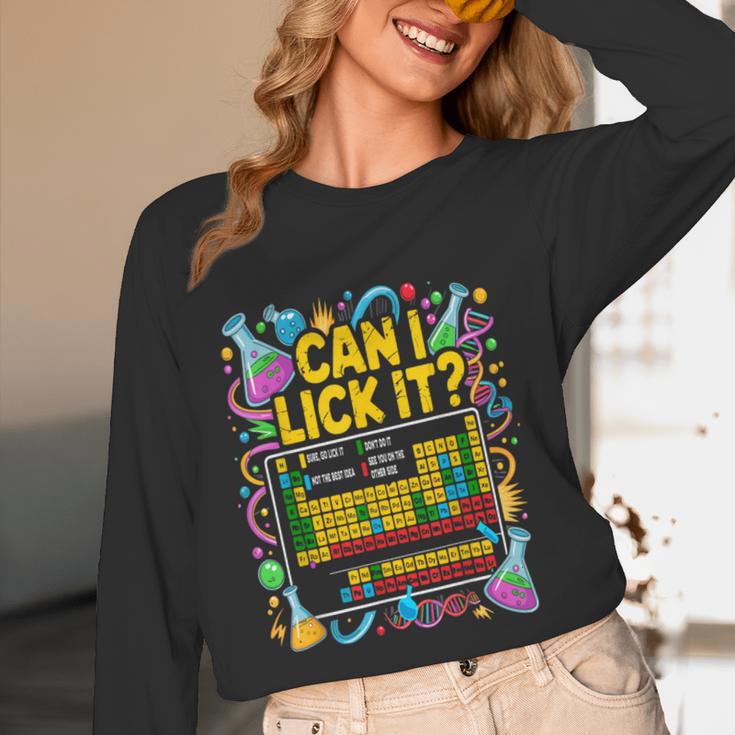 Can I Lick It Periodic Table Science Teacher Men Women Women Long Sleeve T-Shirt, novelty gifts, funny gifts