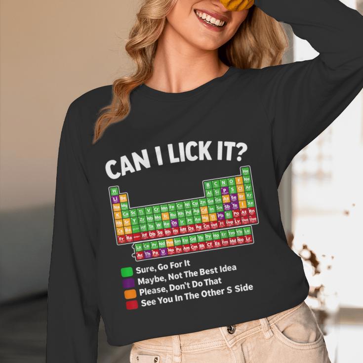 Can I Lick It Periodic Table Shirt Science Chemistry Teacher Women Long Sleeve T-Shirt, novelty gifts, funny gifts