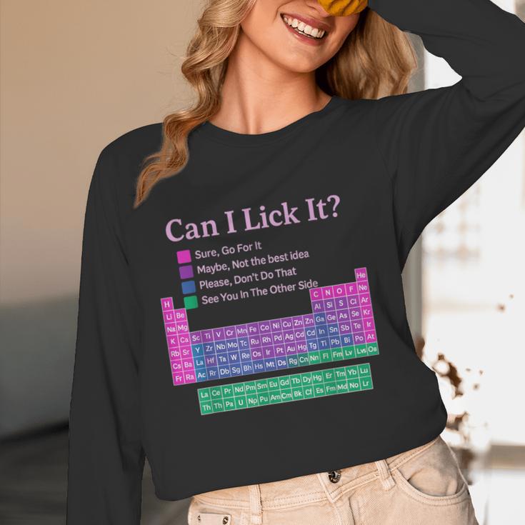 Can I Lick It Periodic Table Teacher Student Kids Women Long Sleeve T-Shirt, novelty gifts, funny gifts