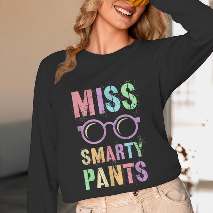 Little MISS SMARTY PANTS School Grad Teacher Last Day Women Long Sleeve T-Shirt, novelty gifts, funny gifts