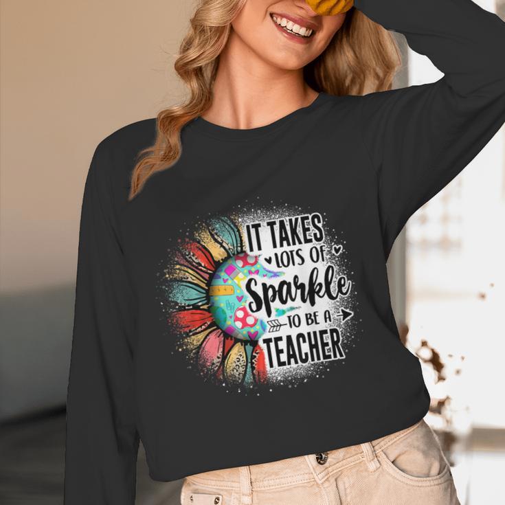 It Take Lots Of Sparkle To Be A Teacher With Sunflower Women Long Sleeve T-Shirt, novelty gifts, funny gifts It Take Lots Of Sparkle To Be A Teacher With Sunflower Women Long Sleeve T-Shirt, novelty gifts, funny gifts