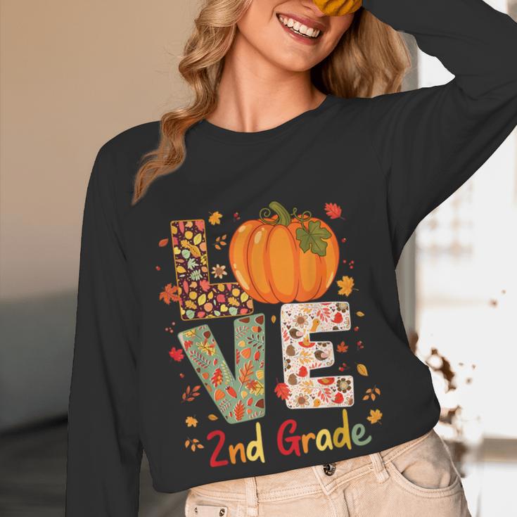 Love 2nd Grade Happy Fall Thanksgiving For 2nd Teacher For Men Women Girls Kids Women Long Sleeve T-Shirt, novelty gifts, funny gifts Love 2nd Grade Happy Fall Thanksgiving For 2nd Teacher For Men Women Girls Kids Women Long Sleeve T-Shirt, novelty gifts, funny gifts