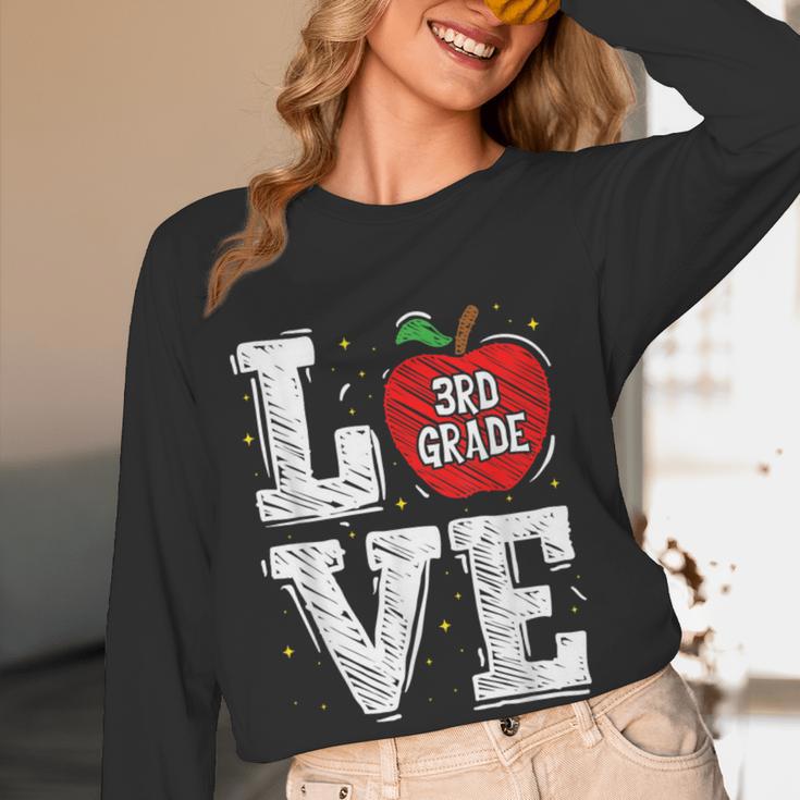 LOVE Apple 3rd Grade Teacher Student School Women Long Sleeve T-Shirt, novelty gifts, funny gifts LOVE Apple 3rd Grade Teacher Student School Women Long Sleeve T-Shirt, novelty gifts, funny gifts