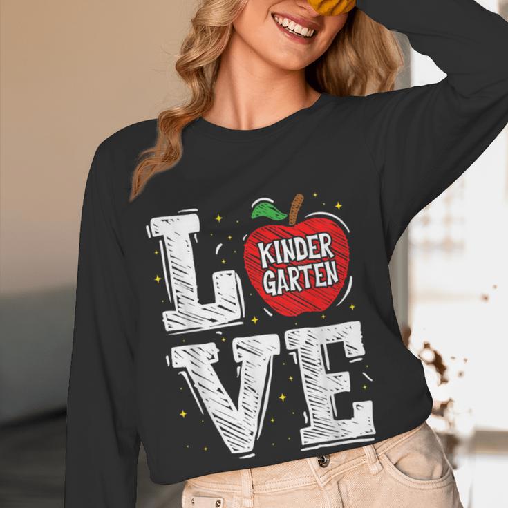 LOVE Kindergarten Teacher Student School Apple Women Long Sleeve T-Shirt, novelty gifts, funny gifts LOVE Kindergarten Teacher Student School Apple Women Long Sleeve T-Shirt, novelty gifts, funny gifts