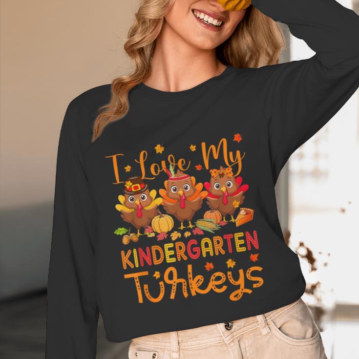 I Love My Kindergarten Turkeys Thanksgiving Teacher Students Women Long Sleeve T-Shirt, novelty gifts, funny gifts I Love My Kindergarten Turkeys Thanksgiving Teacher Students Women Long Sleeve T-Shirt, novelty gifts, funny gifts