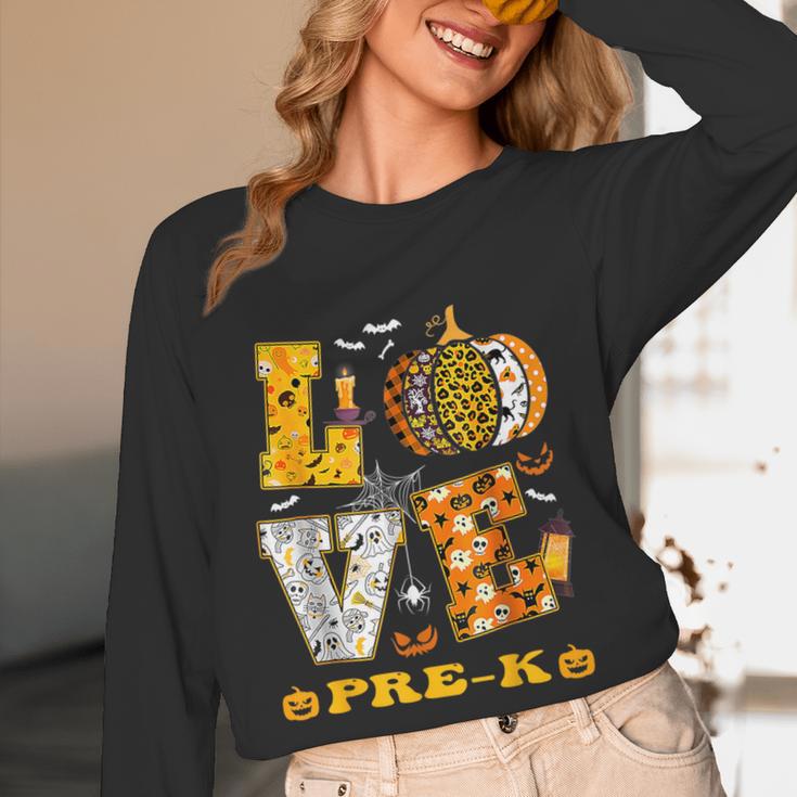 LOVE Pre-K Pumpkin Teacher Student Halloween Costume Women Long Sleeve T-Shirt, novelty gifts, funny gifts LOVE Pre-K Pumpkin Teacher Student Halloween Costume Women Long Sleeve T-Shirt, novelty gifts, funny gifts