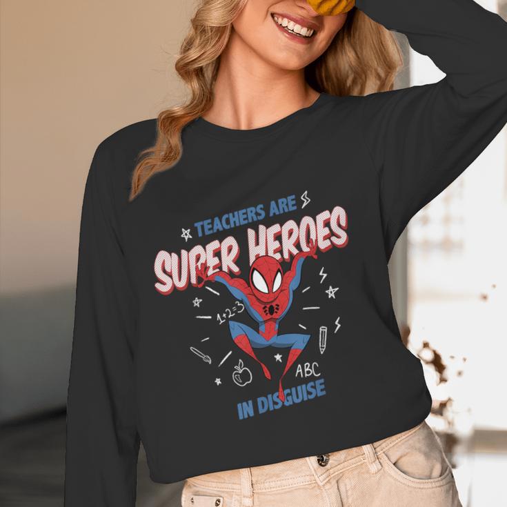 Marvel Spider-Man Teachers Are Super Heroes Women Long Sleeve T-Shirt, novelty gifts, funny gifts Marvel Spider-Man Teachers Are Super Heroes Women Long Sleeve T-Shirt, novelty gifts, funny gifts