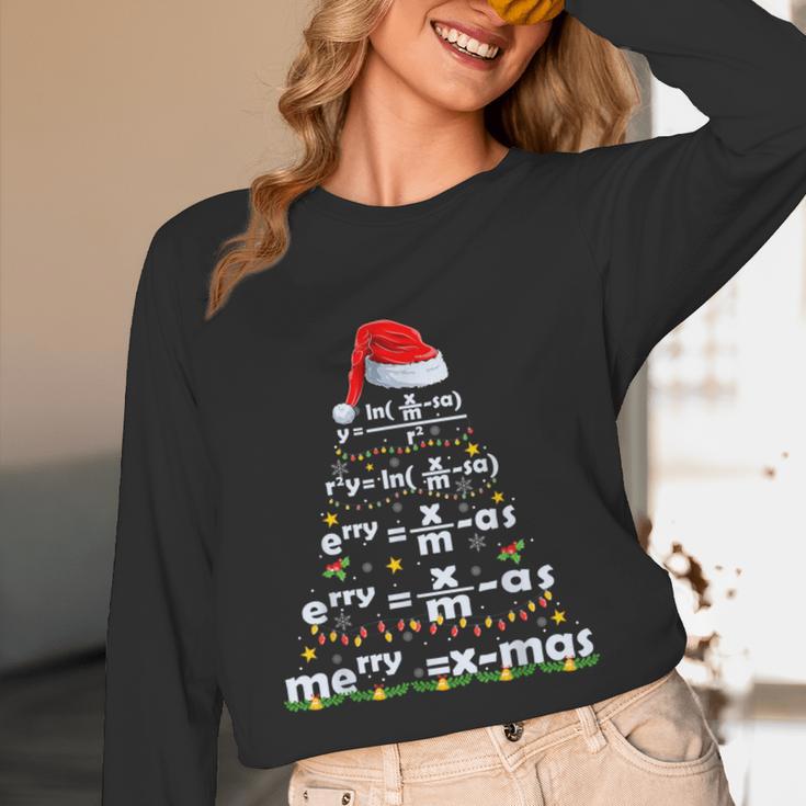 Math Equation Merry X-Mas Math Teacher Christmas Humor Men Women Kids Women Long Sleeve T-Shirt, novelty gifts, funny gifts